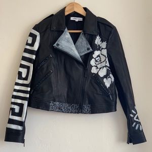Leather biker jacket
